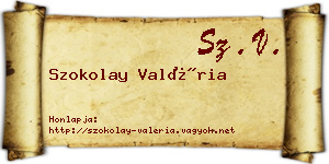 Szokolay Valéria névjegykártya