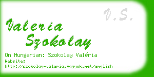 valeria szokolay business card