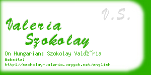 valeria szokolay business card